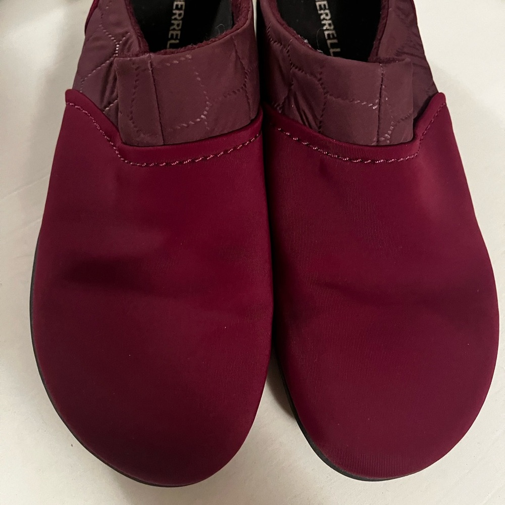 Merrell Women Encore Kassie Mule Clog Burgundy Red Quilted Fabric Slip On Size 7 - Picture 5 of 9